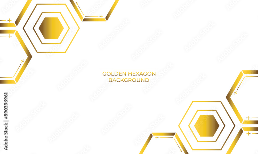 luxury white background with golden hexagon design luxury white background with golden hexagon design