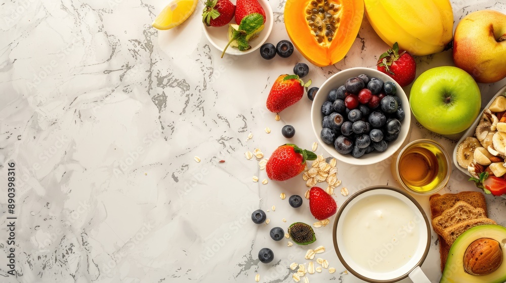 Healthy breakfast option with space for text