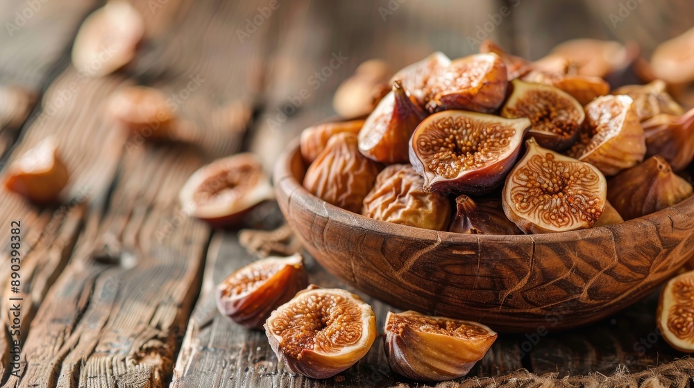 Healthy dried figs as a natural sweet dessert on a rustic table background Healthy dried figs as a natural sweet dessert on a rustic table background