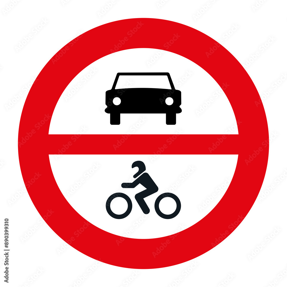 PROHIBITORI SIGN, R-102 - No motor vehicles PROHIBITORI SIGN, R-102 - No motor vehicles