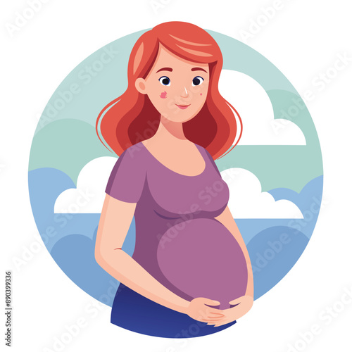 Pregnant Woman vector flat design