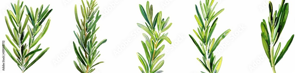 Transparent Background With Rosemary Botanical View On A Clean White Background Transparent Background With Rosemary Botanical View On A Clean White Background