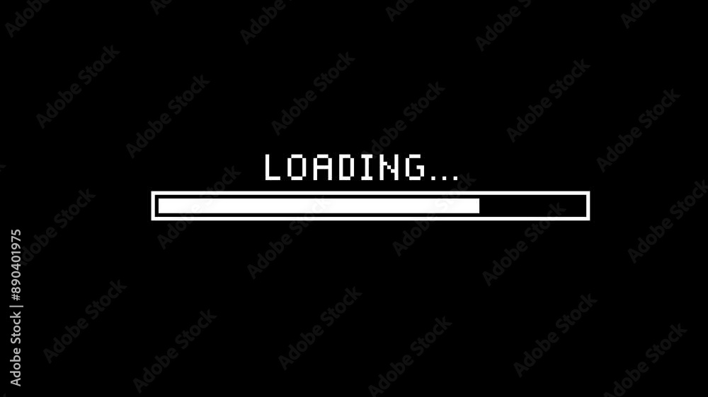 Pixel Art Loading Screen, loading screen for games, black screen, loading text, pixel art, loading screen animation.