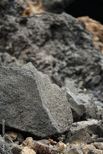 Detailaufnahme von vulkanischem Gestein auf Lanzarote photo