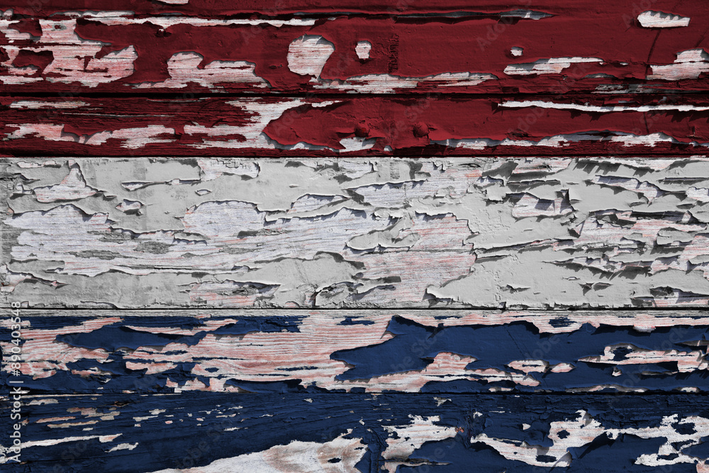 Flag of the Netherlands painted on a wooden board Flag of the Netherlands painted on a wooden board