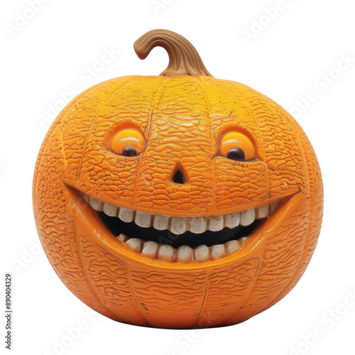 Pumpkin smile face ekspression halloween isolated on transparent or white background photo