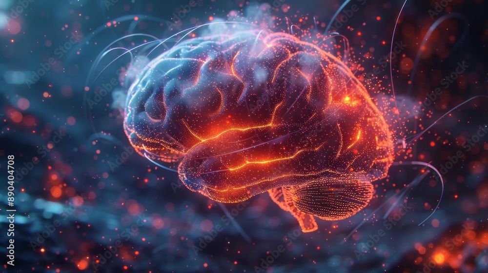 Futuristic neural network brain - generative ai Futuristic neural network brain - generative ai