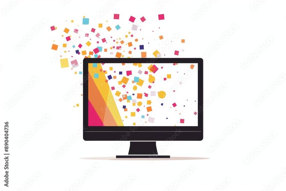 Online Video Streaming Technology Isolated Web Graphic Generative Illustration Online Video Streaming Technology Isolated Web Graphic Generative Illustration