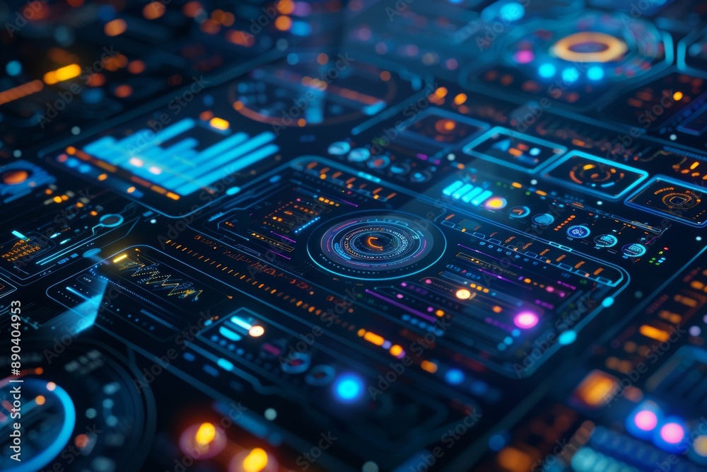 Futuristic Digital Interface Demonstrating Real-Time Data Exchange and Flow Visualization for Tech Backgrounds Futuristic Digital Interface Demonstrating Real-Time Data Exchange and Flow Visualization for Tech Backgrounds
