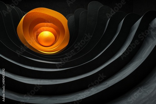 Abstract golden spiral emphasizing the elegance and fluidity of artistic design