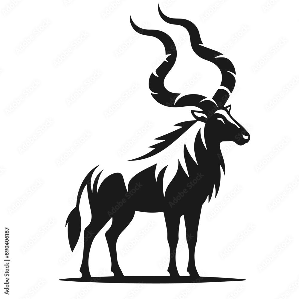 Black and white vector silhouette of a Deer isolated on white background
Black and white vector silhouette of a Deer isolated on white background