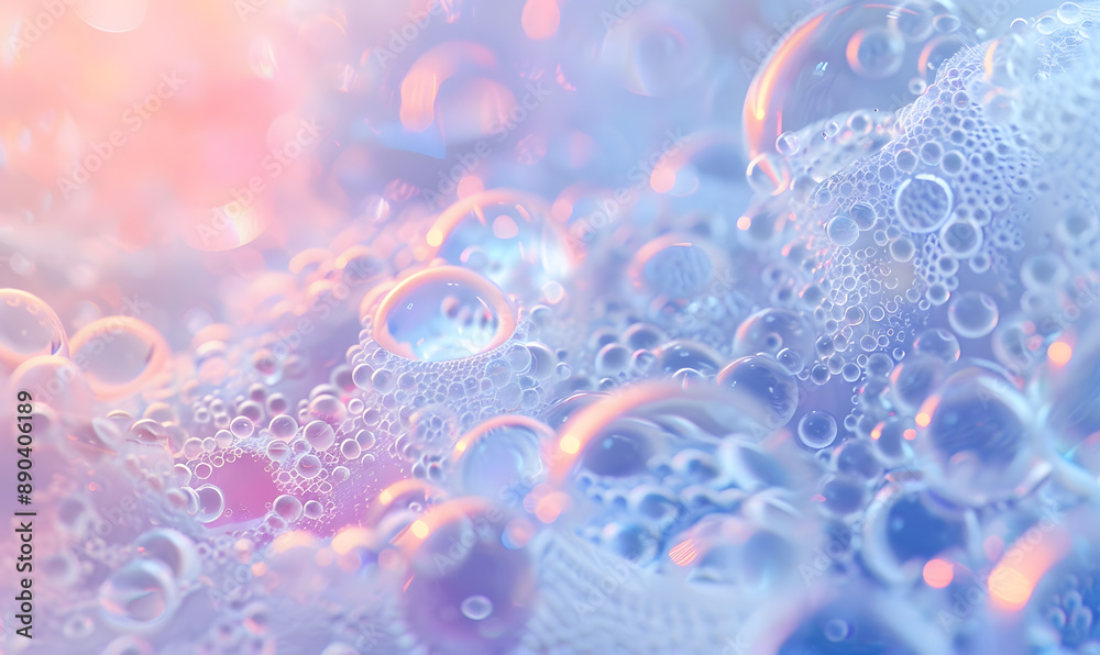 oil bubbles floating against a light background. The bubbles are semi-transparent with a reflective quality oil bubbles floating against a light background. The bubbles are semi-transparent with a reflective quality