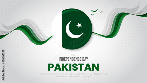 Happy Pakistan Independence Day August 14th Celebration Vector Design Illustration. Template for Poster, Banner, Advertising, Greeting Card or Print Design Element