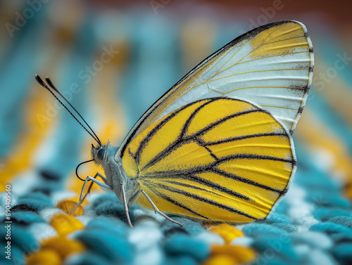 Beautiful butterfly side view