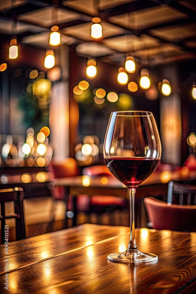 Glass of red wine in a dimly restaurant. Glass of red wine in a dimly restaurant.