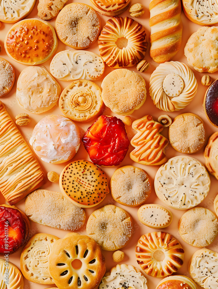 cookies and bread in an illustrator doodle graphic style cookies and bread in an illustrator doodle graphic style