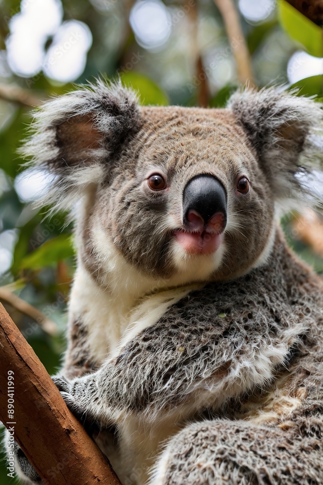 Fototapeta premium Cute Koala in Tree Close-Up