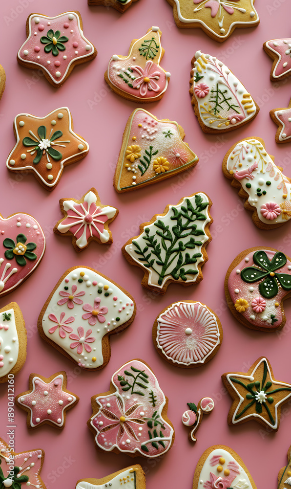cookies and bread in an illustrator doodle graphic style