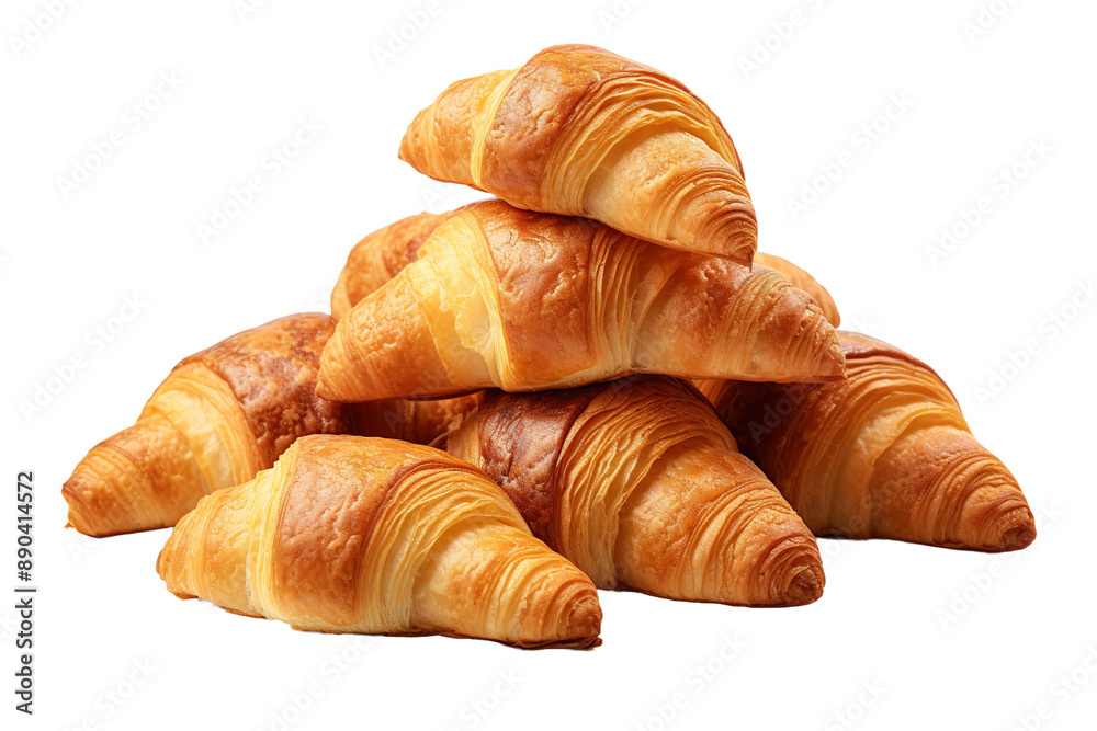 Towering Croissant Delights on White or PNG Transparent Background. Towering Croissant Delights on White or PNG Transparent Background.