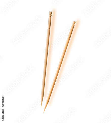 Toothpicks. hygiene and health on toothpicks white background. Vector.