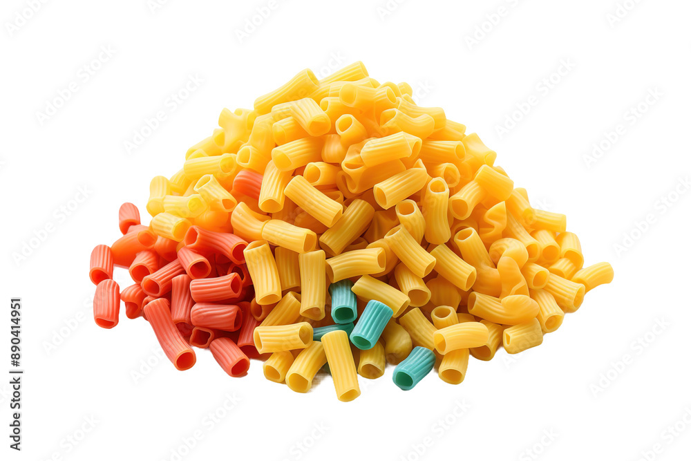 A Vibrant Pile of Golden and Crimson Pasta Swirls on White or PNG Transparent Background. A Vibrant Pile of Golden and Crimson Pasta Swirls on White or PNG Transparent Background.