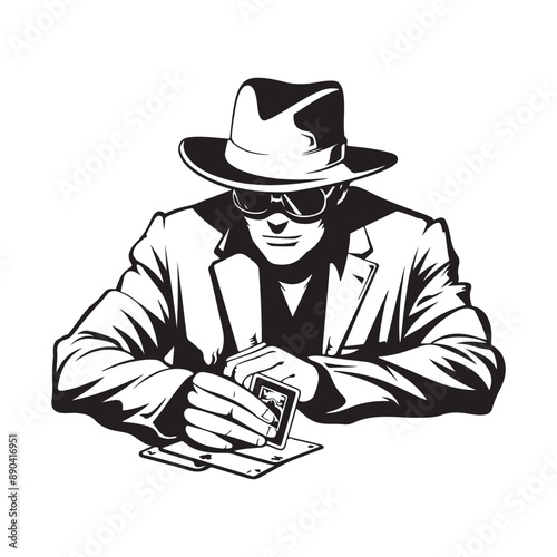 Gambler Playing Cards Stock Illustration vector on white background