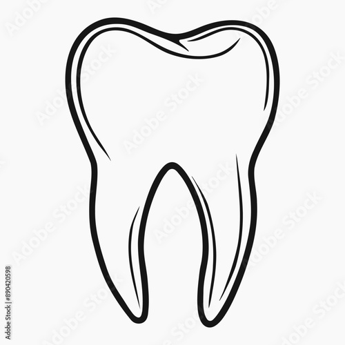 Outline molar teeth icon. Dental clinic logo. Minimalistic design element