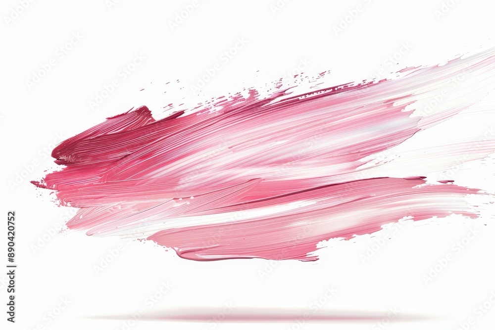 Isolated pink and purple acrylic oil paint brush strokes on transparent png background