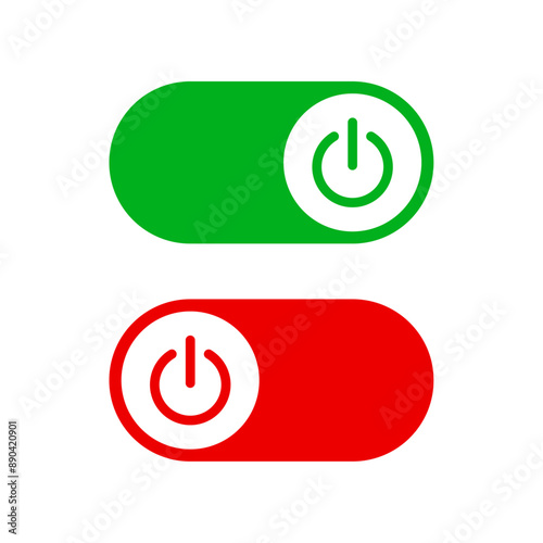 Power on and Off toggle switch icons