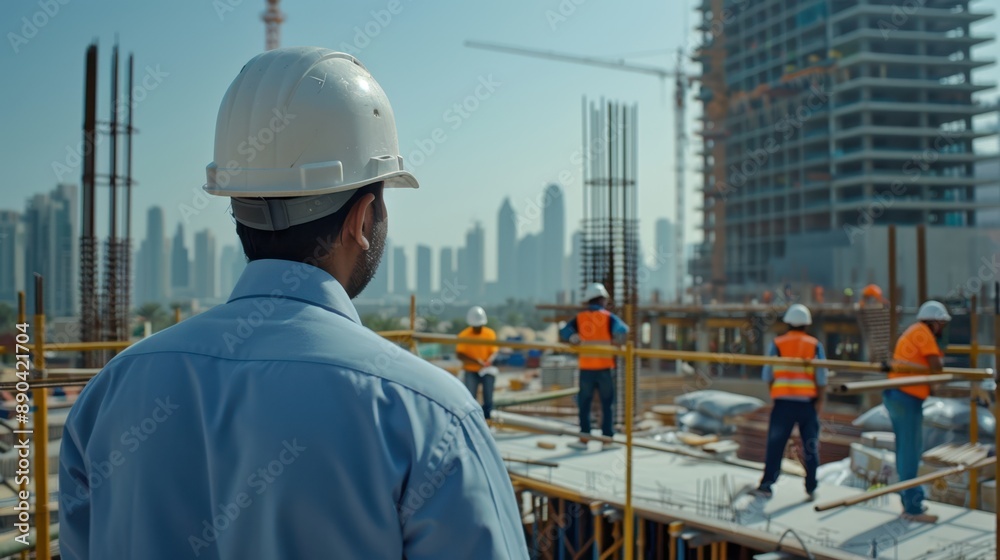 The construction site with engineers. The construction site with engineers.