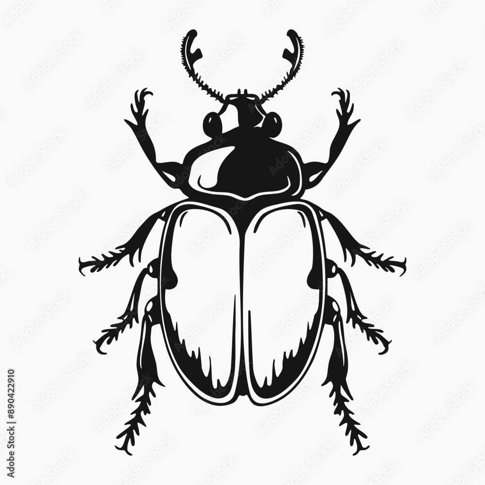 Beetle icon on white background. Black silhouette bug Insect. Logo symbol. Beetle icon on white background. Black silhouette bug Insect. Logo symbol.