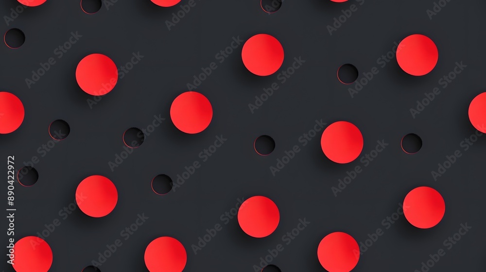 Abstract Red Circles on Black Background Abstract Red Circles on Black Background
