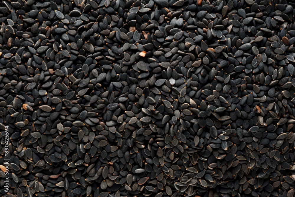 Black Seed. Fragrant Sesame and Cumin Spice in Healthy Background Black Seed. Fragrant Sesame and Cumin Spice in Healthy Background