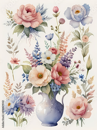 bouquet of flowers in vase