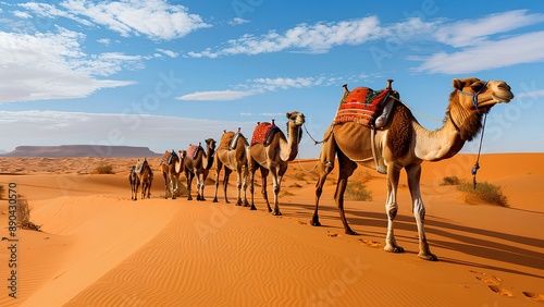 camels in the desert