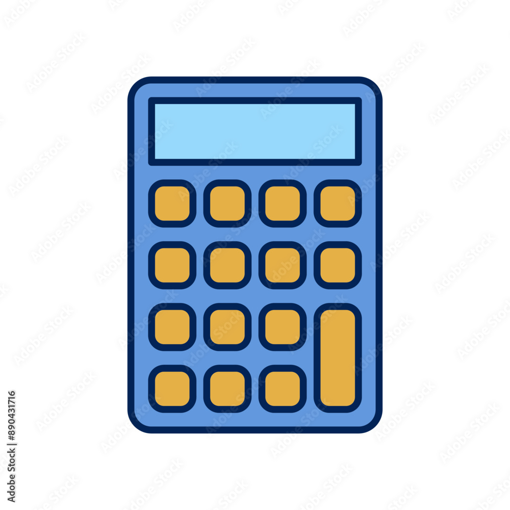 The simple design calculator vector icon has a line. The simple design calculator vector icon has a line.