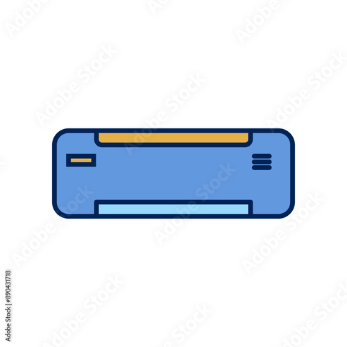 Simple design air conditioner vector icon with lines.