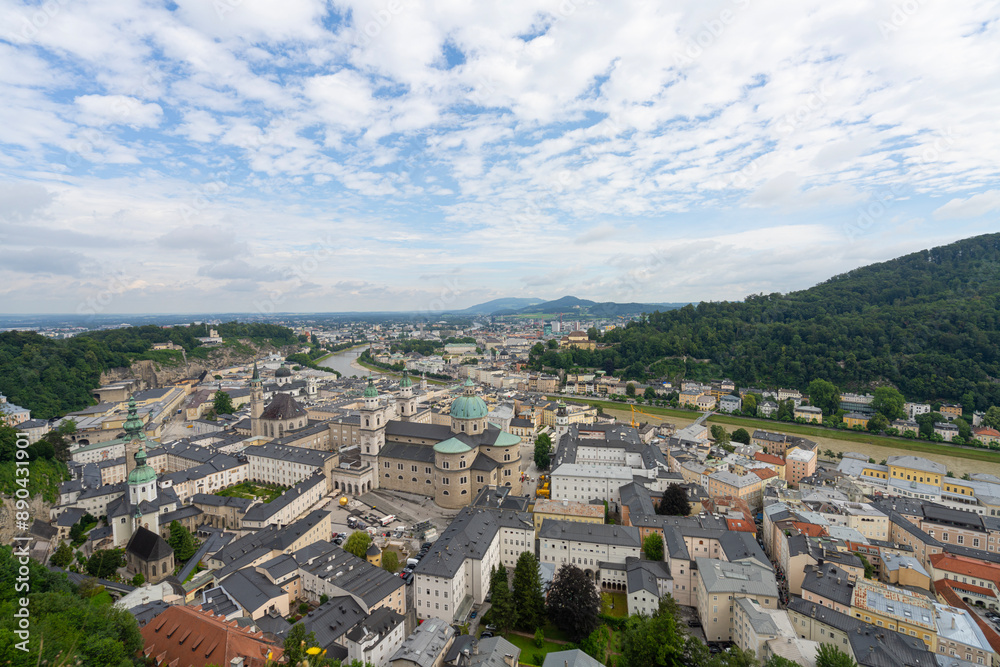 The panorama of Salzburg, Austria The panorama of Salzburg, Austria