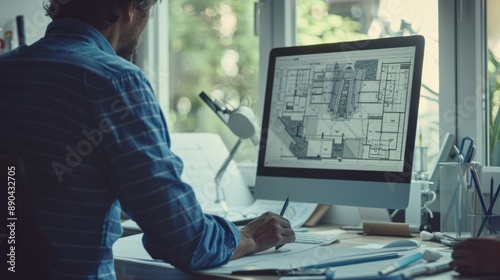 Architect at Work Desk