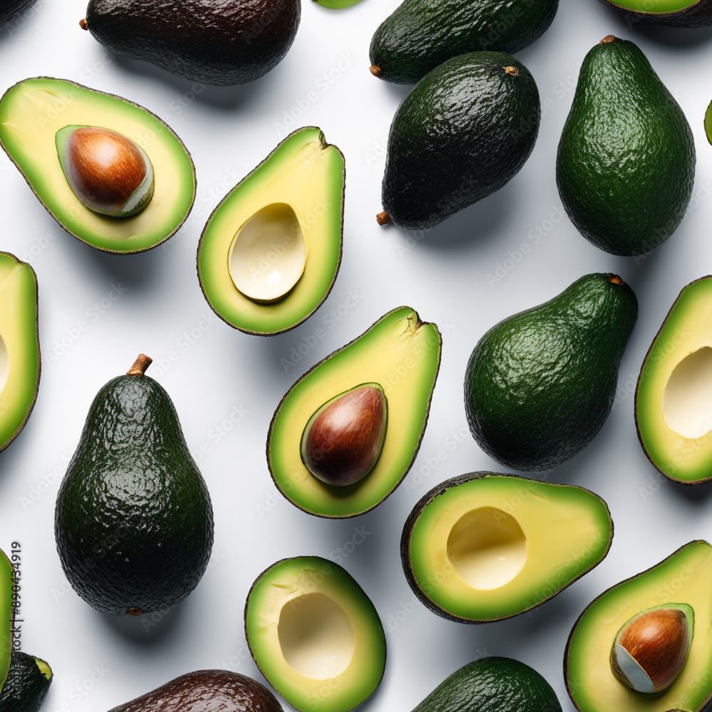 Avocado isolated on white paper background
