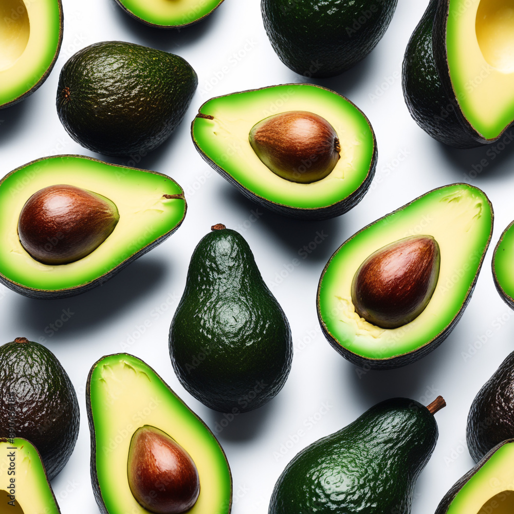 Avocado isolated on white paper background
