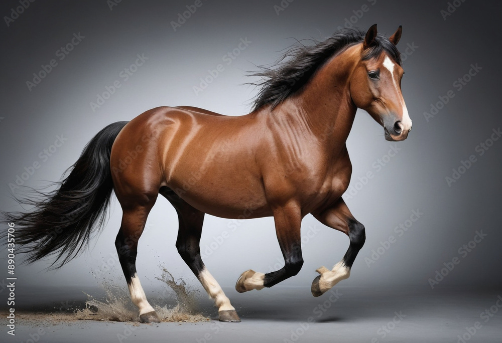  A photo of a horses flowing mane and powerful muscles. 