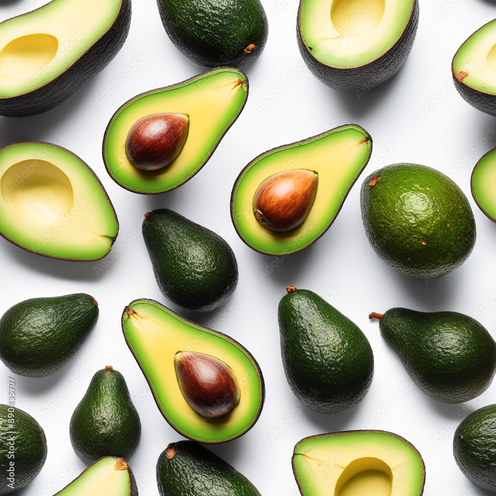 Avocado isolated on white paper background
