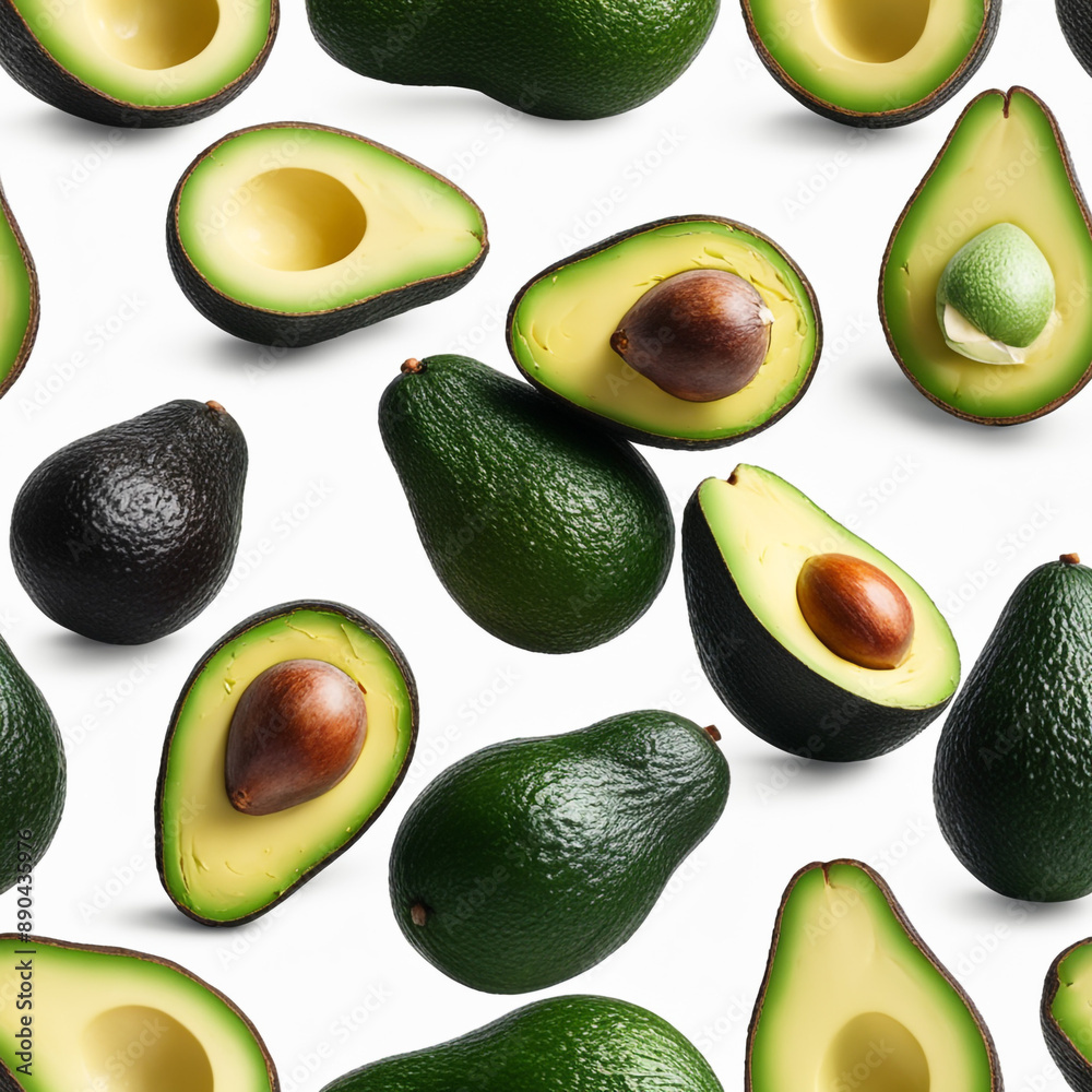 Avocado isolated on white paper background
