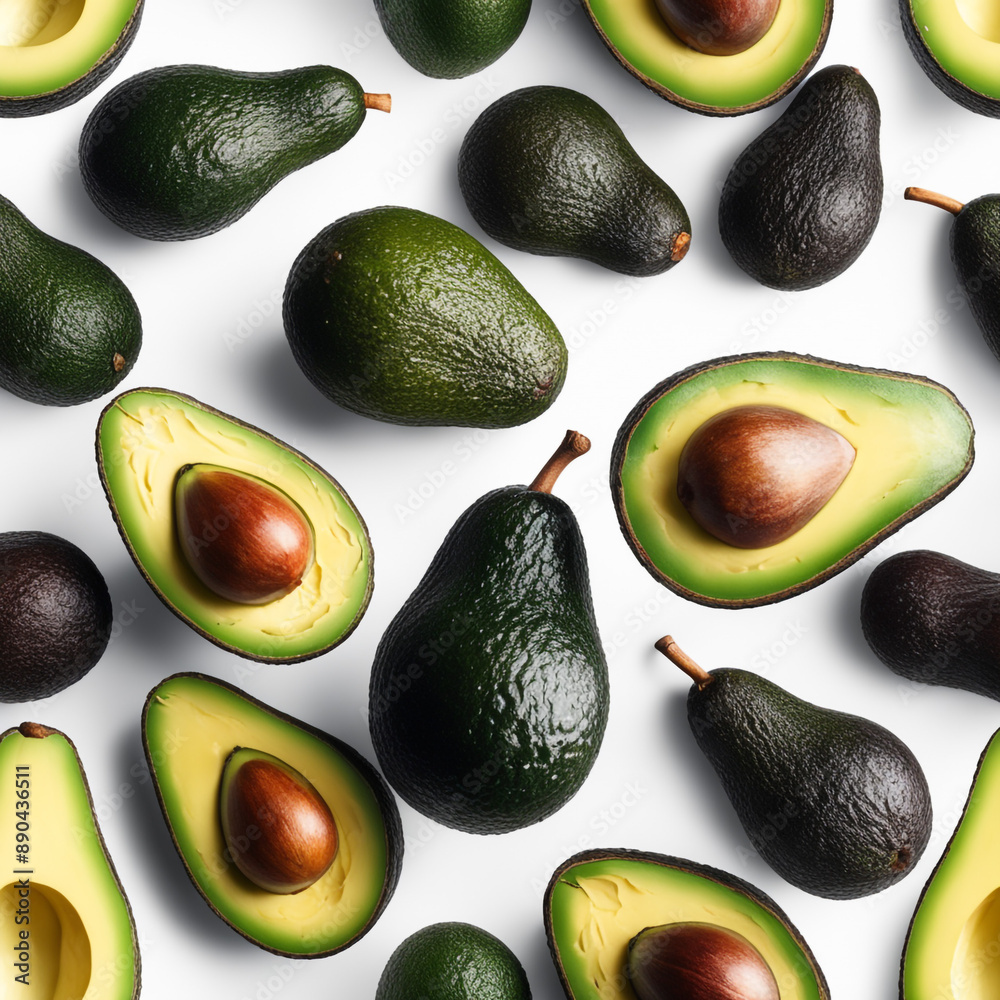 Avocado isolated on white paper background