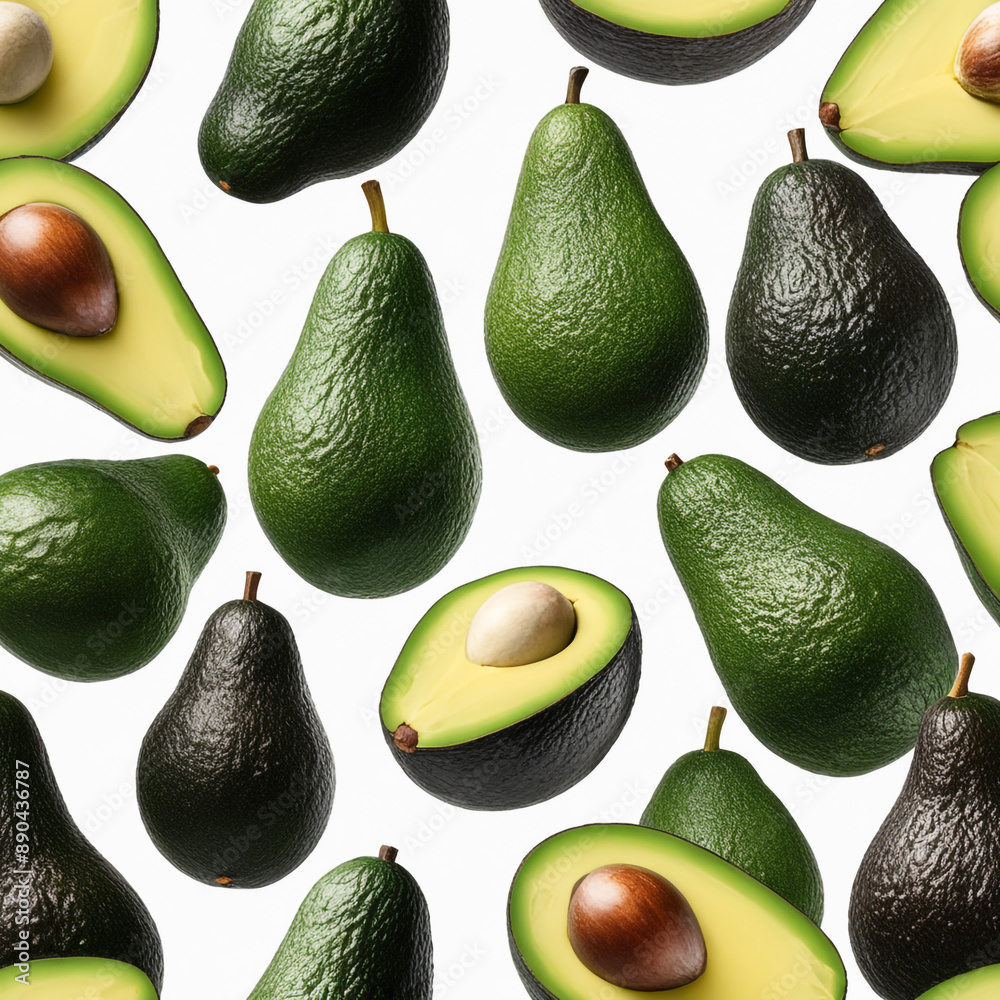 Avocado isolated on white paper background