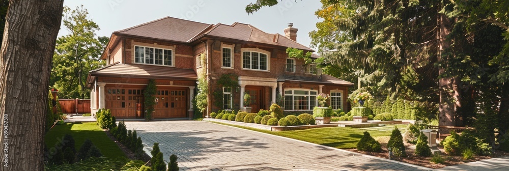 House In Suburbs. Custom-built Luxury Home with Vintage Design and Nature Border in Toronto House In Suburbs. Custom-built Luxury Home with Vintage Design and Nature Border in Toronto