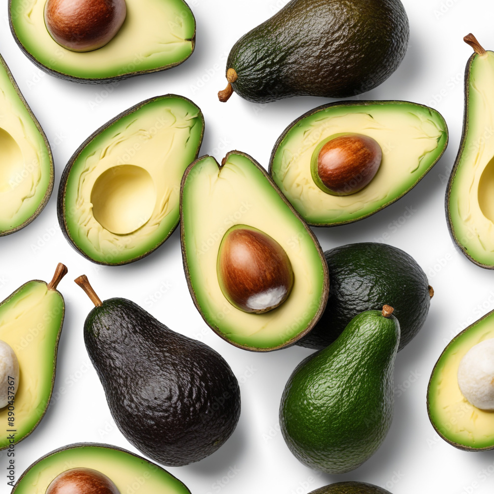 Avocado isolated on white paper background Avocado isolated on white paper background