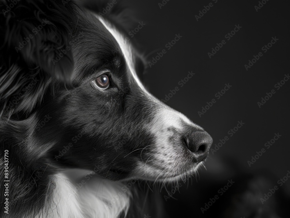 A monochromatic portrait of a canine companion A monochromatic portrait of a canine companion