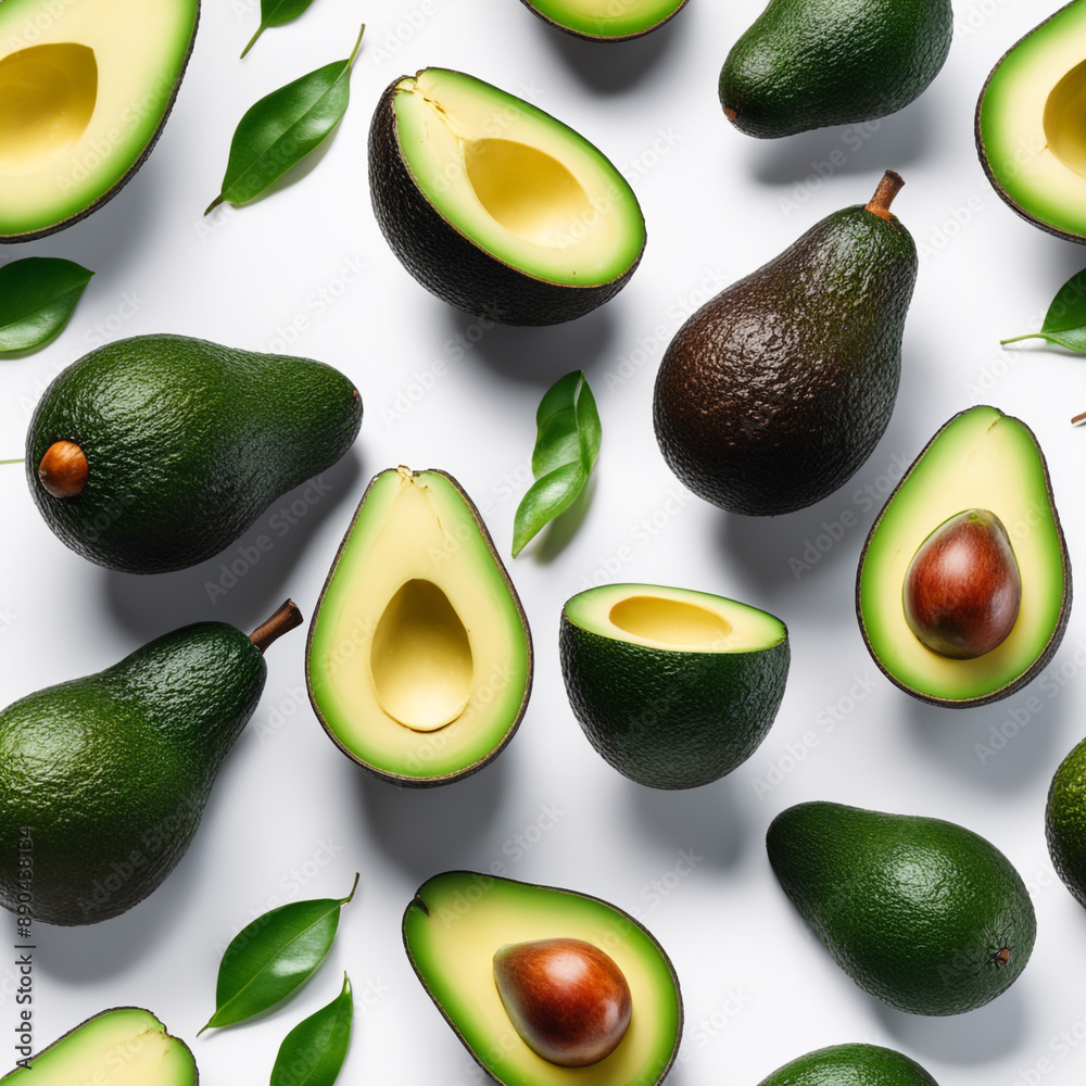 Avocado isolated on white paper background Avocado isolated on white paper background